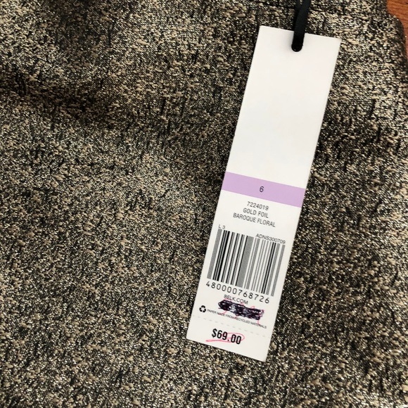 NWT Cynthia Rowley Gold Foil Mini Skirt Size 6 - Picture 3 of 6